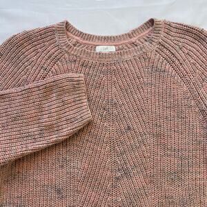 J. Jill Womens Crew Neck 3/4 Sleeve Speckled Pullover Knit Sweater Size Small